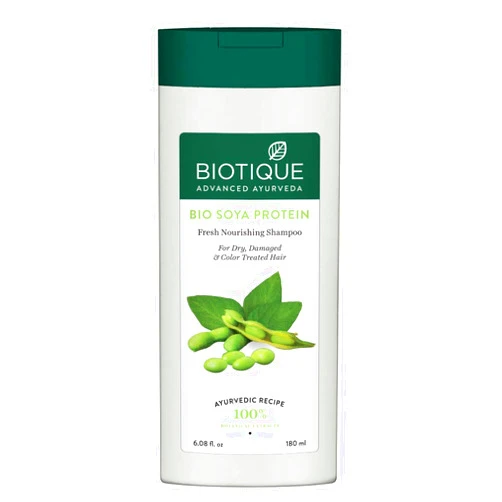 Biotique Bio Soya Protein Fresh Nourishing Shampoo, 180 ml I For Dry Damaged & Color Treated Hair