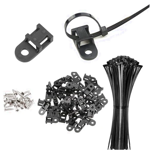 Lhazemu 60 Set Cable Zip Tie Mounts Kit with 6