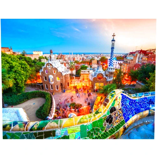 Home Comforts Barcelona Spain Skyline Gaudi Espana 3517-12 Inch by 18 Inch Laminated Poster with Bright Colors and Vivid Imagery-Fits Perfectly in Many Attractive Frames