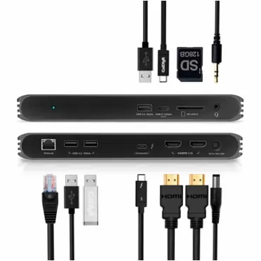 CalDigit USB-C HDMI Dock - 2 x HDMI 2.0, 94W Laptop Charging, Thunderbolt 3, UHS II SD Card Slot, USB C 10Gb, USB A x 3, LAN, 3.5mm Audio for Thunderbolt and USB-C Computers (Dual HDMI 2.0b)