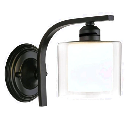 Jssmm ☆Modern Double Layer Glass Wall Lamp Milky and Transparent Glass Wall Lighting for Bedroom Headboard Living Room Corridor Kitchen Study