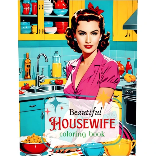 Swan Song Script Beautiful Housewife: 1950's Fashion Coloring Book For Grown-ups