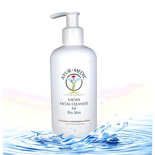 AYUR MEDIC NATURE & SCIENCE Ayur-Medic Vacha Facial Cleanser – Rich Cleansing Milk for Dry, Sensitive Skin, Gently Removes Makeup, Dirt, Oil, and Impurities. Hydrates, Soothes, and Nourishes for Smooth, Radiant Skin, 8 oz