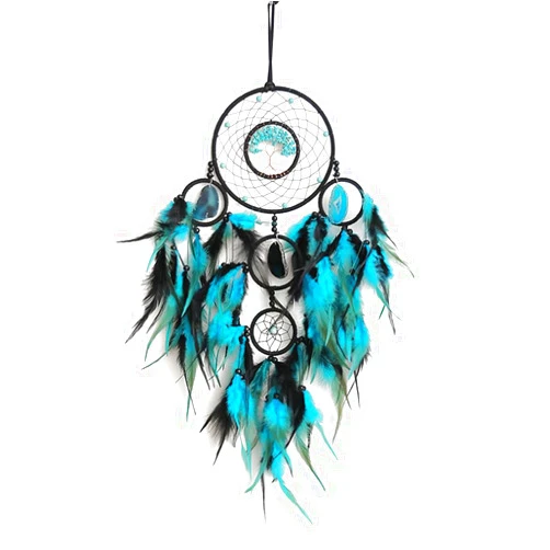 Dreamocean Large Dream Catchers, Dreamocean Crystal Tree of Life Dream Catcher with Healing Stones Handmade Boho Dreamcatcher Wall Hangings Decor Gifts for Adults Boys