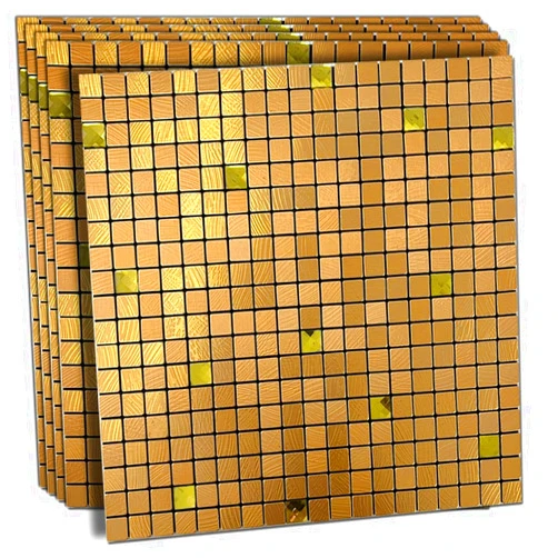 XUANINY Peel and Stick Backsplash Tiles for Kitchen,Bathroom,Fireplace,Self Adhesive Metal Aluminum Mosaic (12
