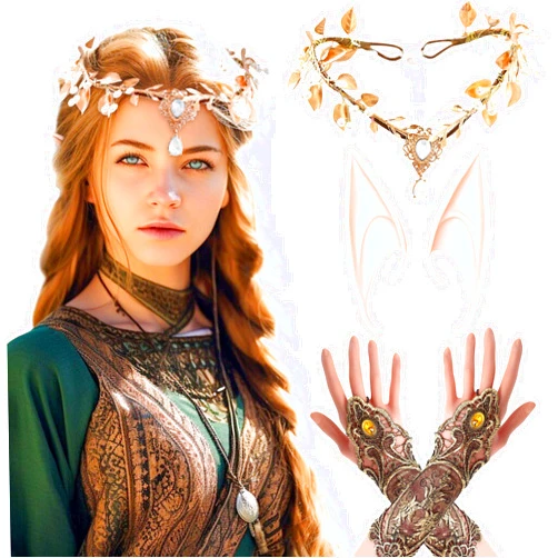 JeVenis Renaissance Elf Ears Crown Circlet Fantasy Party Headpiece