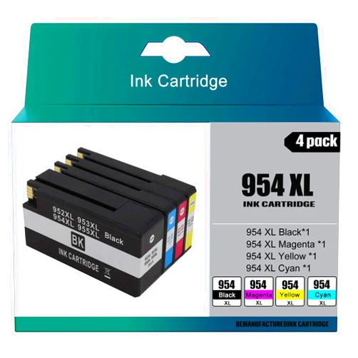 Generic 954XL Ink Cartridges Compatible for HP954 954XL Ink Cartridge for HP OfficeJet Pro 7720 7730 7740 8210 8710 8720 Inkjet Printers Combo Pack,1set-955XL