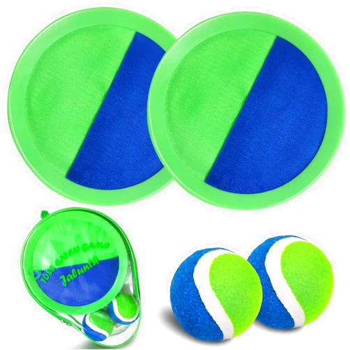 Jalunth Ball Catch Set Games Toss Paddle - Beach Toys Back Yard Lawn Outdoor Pool Backyard Camping Throw Age 3 4 5 6 7 8 9 10 11 12 Years Old Boys Girls Kids Adults Family Outside Easter Gifts Green