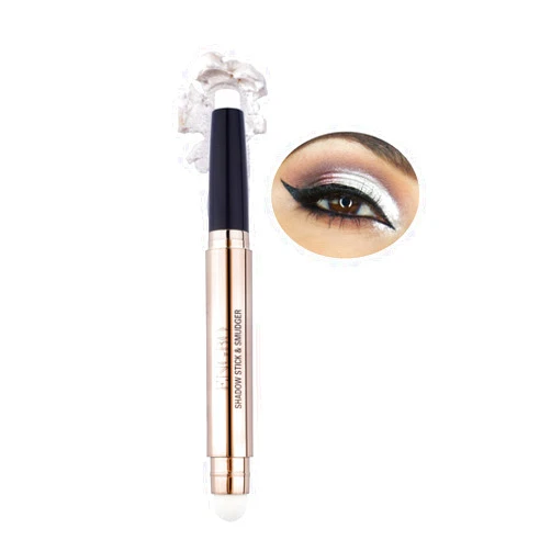 IGuzvaw Cream Eyeshadow Stick,2 IN 1 Eye Shadow Pencil Crayon Makeup with Smudger,Multi-Dimensional Eyes Look,Waterproof Long Lasting Hypoallergenic Eye Shadow Sticks (01# White Shimmer)