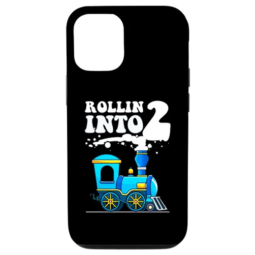 Kids Train Birthday Party Family Crew Gear iPhone 13 Rollin' Into 2 Train 2nd Birthday Party Two Years Old Boys Case