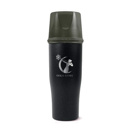 CERES CHILL Mini Breastmilk Chiller Demigoddess, Reusable Breastmilk Storage Container, Keeps Milk at Safe Temperatures for Up to 16 Hours,Bottle Cooler,Connects W/Most Major Pumps (Shimmering Black)