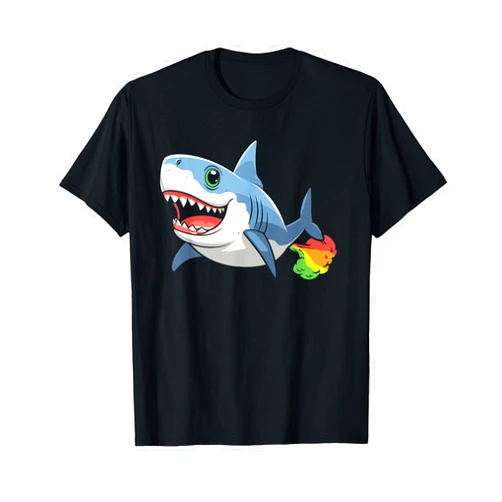 Shark Gifts & Accessories Funny Shark Sea Animal - Ocean Rainbow Fart T-Shirt