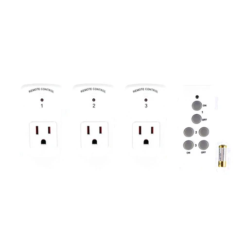 BN-LINK Wireless Remote Control Electrical Outlet Switch for Lights, Fans, Christmas Lights, Small Appliance, Long Range White (Learning Code, 3Rx-1Tx) 1200W/10A