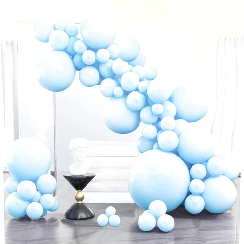 PartyWoo Pastel Blue Balloons, 127 pcs Pale Blue Balloons Different Sizes Pack of 36 Inch 18 Inch 12 Inch 10 Inch 5 Inch Baby Blue Balloons for Balloon Garland or Arch as Party Decorations, Blue-Q13