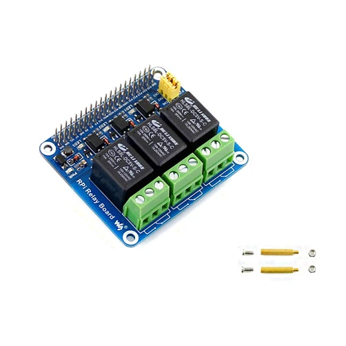 Waveshare for Raspberry Pi Power Relay Board Expansion Board Module Three Channel(3-ch) for Raspberry Pi A+/B+/2B/3B/3B+/4B Loads up to 250VAC/5A,30VDC/5A