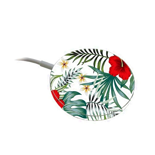 MIGHTY SKINS MightySkins Skin Compatible with Apple MagSafe Charger - Tropical Hibiscus | Protective, Durable, and Unique Vinyl Decal wrap Cover | Easy to Apply and Change Styles | Made in The USA