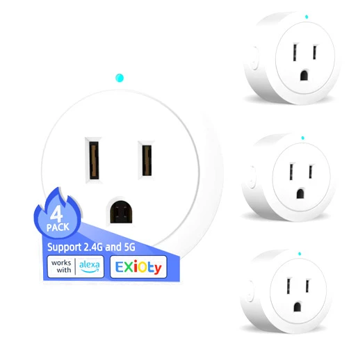 ExIoTy Smart Plug, Works with Alexa, Simple Setup with One Voice Command, Remote Control, Timer & Schedule & Group Controller, Bluetooth Mesh Outlet, Alexa Echo Required, ETL & FCC Certified (4 Pack)