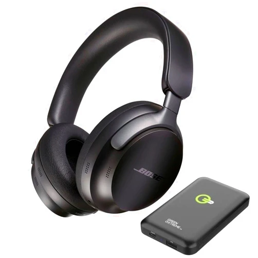 Bose QuietComfort Ultra Wireless Noise Cancelling Headphones with Spatial Audio, Over-The-Ear Headphones with Mic, Up to 24 Hours of Battery Life (Black)
