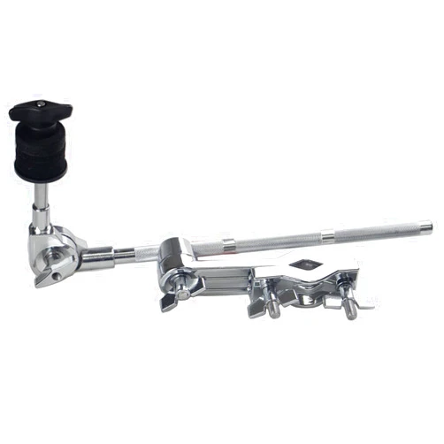 NAGUUD Cymbal L-Arm Rod Boom Arm with Mounting Clamp, 33cm Splash Cymbal Arm with Bracket Holder Extension, 360° Cymbal Attachment Mount Clamp Drum Set Accessories Silver
