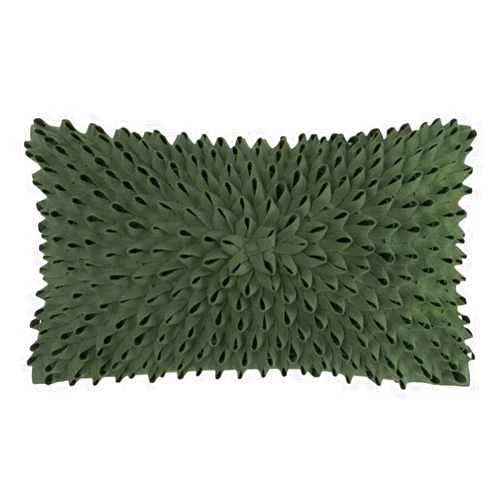 KINGROSE Handmade 3D Floral Decorative Throw Pillow Case Cushion Covers for Bed Living Room 12 x 20 Inches Wool Green