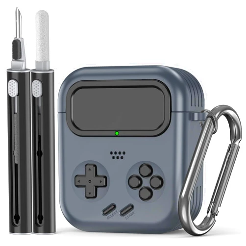 Inesore for AirPod Case with Lock,Compatible with AirPod 2nd Generation and AirPod 1st Generationr Classic Handheld Game Console Design Sturdy TPU Protective Case(Black)