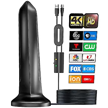 Usyolitv 2023 Upgraded TV Antenna Smart Digital HD Indoor Amplifier 480+ Miles Range - Outdoor Signal Booster for Local Channel - Premium Aerial Support 8K 4K HDTV 1080p Fire Stick All TVs -18ft Cable