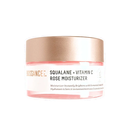 Biossance Squalane + Vitamin C Rose Moisturizer. Antioxidant-Rich Daily Moisturizer to Boost Radiance, Even Skin Tone and Smooth Fine Lines and Wrinkles (1.69 fl oz)