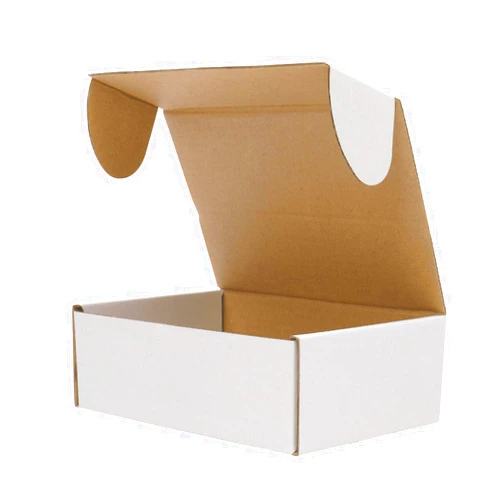 Vacclo White Corrugated Cardboard Mailing Boxes, Pack of 50, Crush-Proof, for Shipping, Mailing and Storing (6L