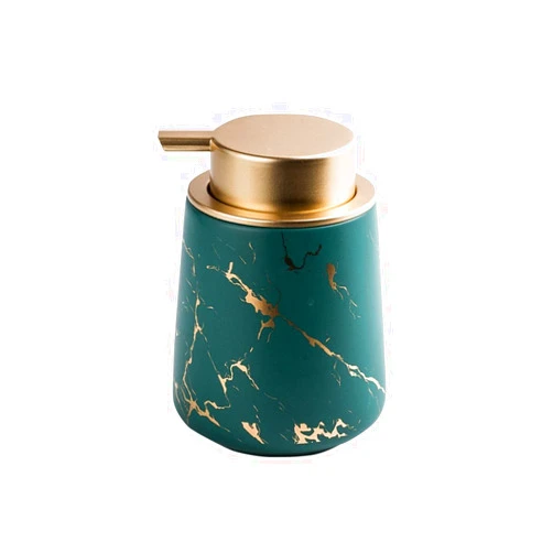 WSLWJH Hand Sanitizer Dispenser Wall Mounted Liquid Dispenser Golden Marble Texture Ceramic Lotion Bottle Bathroom Accessories 400Ml Portable Soap Dispensers Hand Sanitizer Container