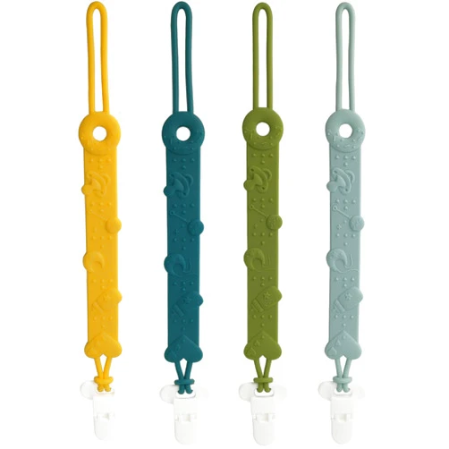 MOBU Pacifier Clip MOBU Silicone Pacifier Clips for Baby Boy Girl Universal Pacifier Holder Clips Fits Baby Pacifiers Teether Toys (4 Colors_Ⅰ)