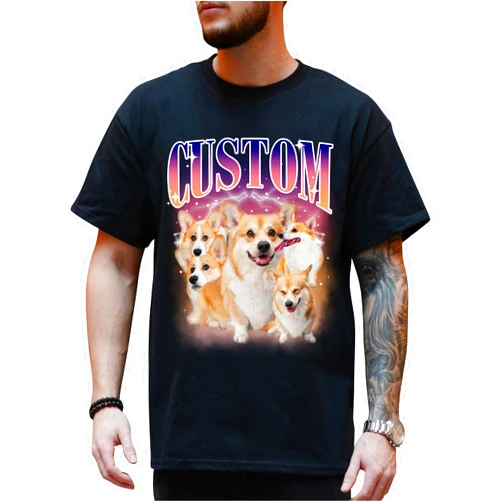 LASFOUR Custom Bootleg Rap Tee, I Love My Wife Shirts for Men, Vintage Graphic Shirt with Faces On Them Custom
