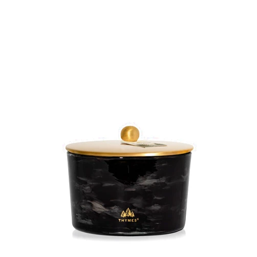 Thymes Noir Woods Scented Candles for Home Decor – Notes of Fresh Evergreen, Smoky Wood & Golden Amber – Luxury Home Fragrance Gifts for Women & Men – Burns Up to 38 Hrs (Large 3 Wick Candle, 18 oz)