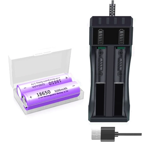 SOFTOHOM 18650 Rechargeable Battery Charger 18650 3200mah 3.7v Rechargeable Battery (2 Pack) 18650 Li-ion Battery Charger, 18650 Battery for Headlights, Flashlights, Doorbells, Toys etc