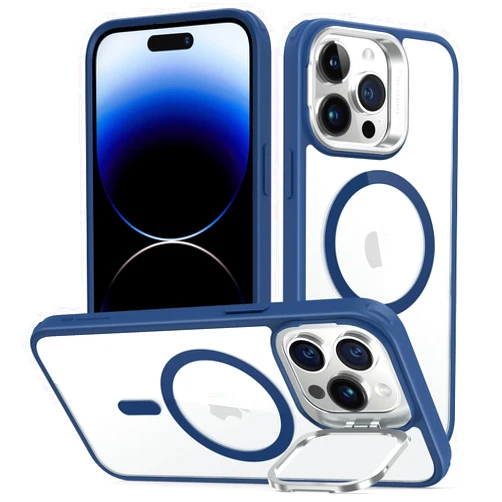 ESR for iPhone 14 Pro Max Case, Compatible with MagSafe, Built-in Camera Ring Stand, Military-Grade Protection, Magnetic Phone Case for iPhone 14 Pro Max, Classic Kickstand Case (HaloLock), Clear Blue