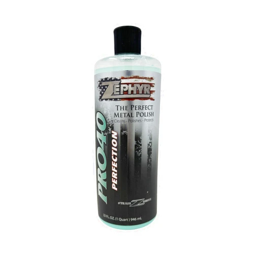 Zephyr Pro-40 The Perfect Metal Polish. for Chrome, Stainless Steel, Aluminum, Brass, Copper, Silver and Magnesium. Made in U.S.A. (32oz)
