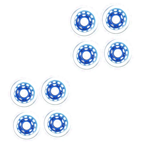 TOBBOMEY 2sets Pulley Skateboard Wheels Skates Skateboarding Skate Shoes Roller Skating Skateboards Skaing Shoes Replacement Wheels High-elastic Wheels for Skate Blue Polyurethane Pu 4pcs*2