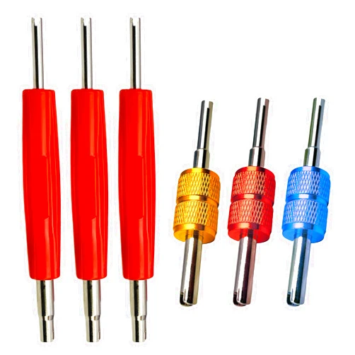 Aracey 6Pcs Valve Core Removal Tool Set-R134a R12 HVAC Double Heads Tire A/C Systems Schrader Valve Stem Core Remover Tools,Tire Repair Tools, Air Conditioning Valve Core Remover Schrader Valve Tool