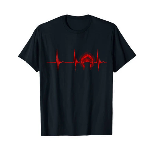 Native American Indianer Häuptling Fasching Native American Headdress Indian Chief Heartbeat EKG Pulse T-Shirt