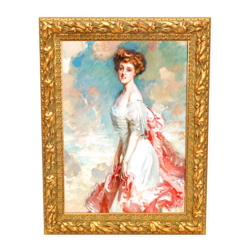 FOLKOR Wood Frame for 8x10 Canvas Paintings, Finished Antique Gold Ornate Canvas Frame for Oil Painting Art Prints, 8x10 Vintage Frame for Home Living Room Wall Decor (Empty Frame, No Backboard)
