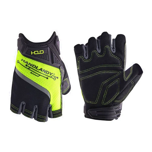 HANDLANDY Fingerless Work Gloves for Men Utility Padded Half Finger Driving Working Gloves (XXL, Green)