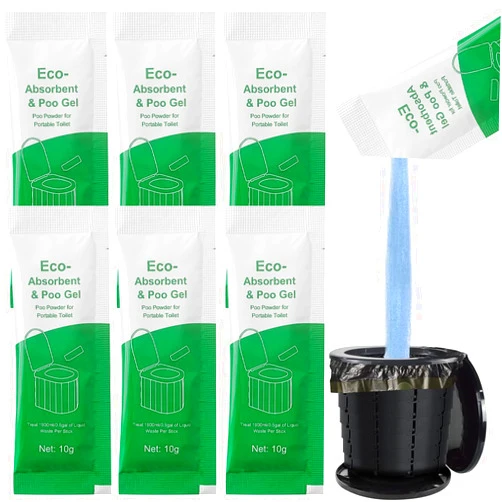 Otavic Poo Gel for Portable Toilet,Camping Toilet Powder for Potty Bags,Eco Absorbent Gel Poo Urine Powder Portable Toilet Gel Packets for Camping Travel Emergencies Outdoor Hiking