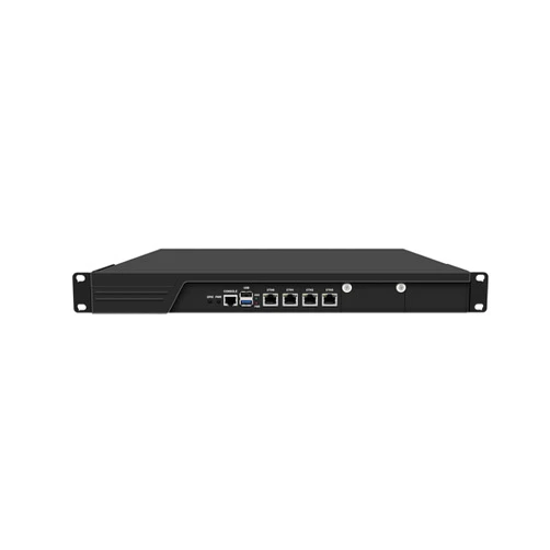HUNSN 1U 19 Inch Rack Mount Firewall Appliance, OPNsense, VPN, Network Router, Intel N100, RJ53, AES-NI, 4 x 226-V 2.5GbE LAN, Console, VGA, GPIO, SIM Slot, 16G RAM, 256G SSD