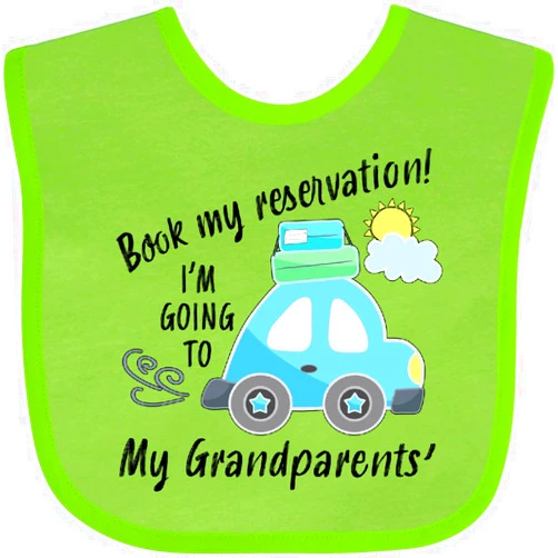 inktastic Book My Reservation I'm Going To My Grandparents' Baby Bib