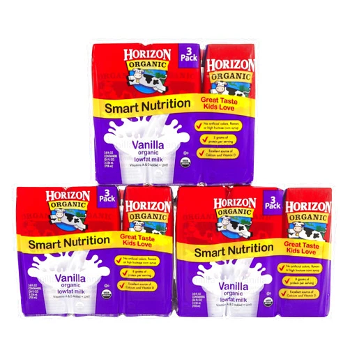 Case of Horizon Organic Vanilla Low Fat Milk, 8 OZ (6 Total)