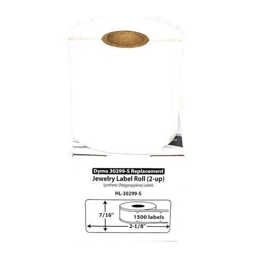 Houselabels Dymo-Compatible Jewelry Price Tags, Barbell Style, 1500 Labels per Roll (HL-30299) , White