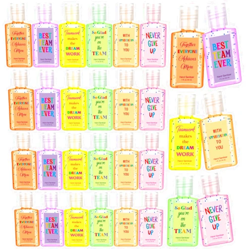 Frienda 48 Pcs Mini Hand Sanitizer Bulk Travel Size 1oz Small Sanitizer Scented Employee Appreciation Gift for Team Staff Coworker Office Thank You Teacher Nurse Volunteer Appreciation Week (Colorful)
