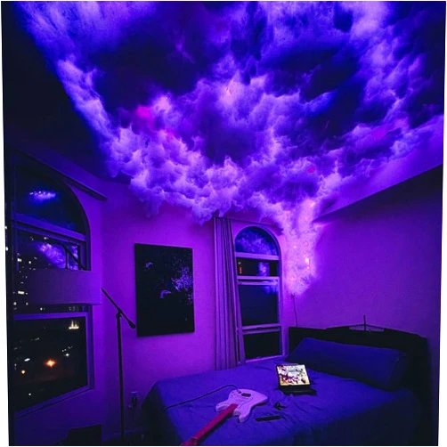 YUNR Night Light Cloud Light Multicolor Lightning Changing, 3D Thundercloud LED Light Cotton Lightning Cloud Colorful Atmosphere Night Light, DIY Creative Cloud Lights for Bedroom Gaming Room Indoor, 16 Feet