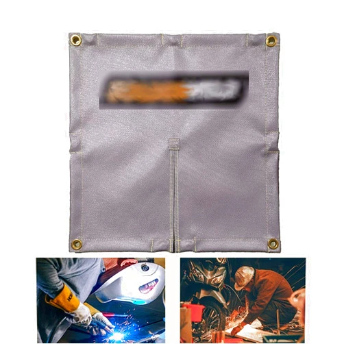 LJIANW-Tarp Tarp LJIANW Fiberglass Welding Blanket, 1mm Brass Grommets Built-in Magnet for Emergency Survival Flame Retardant Soldering Mat (Color : White, Size : 1.5X1.5M)