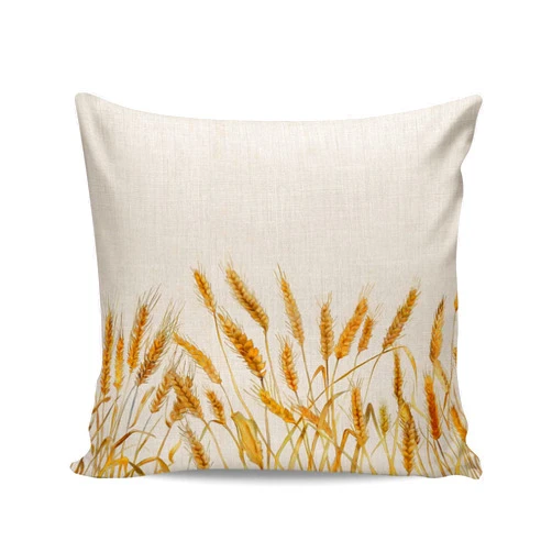 YOKOU Throw Pillow Cover Cushion Covers, Fall Autumn Wheat Plants Vintage Country Gold Soft Square Short Plush Pillowcase for Sofa Bed Chair Home Decor, Set of 1 20