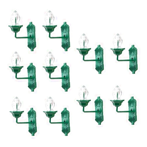 YARNOW Dollhouse LED Wall Sconces: 10PCS 1: 12 Scale Dollhouse Miniature Vintage Wall Lamp Simulation Miniature Furnitures for DIY Dollhouse Living Room Micro Landscape Fairy Garden, 2.1X2.5CM